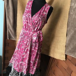 INC Snakeskin Print Wrap Midi Dress